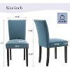Dining Chairs Set of 2 Upholstered Parsons Diner Room Chair Sets Fabric Kitchen Chairs with Nailhead Trim/Sturdy Wood Legs and Padded Cushion - 2 of 4