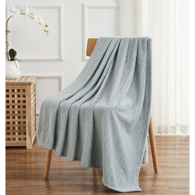 Kate Aurora Ultra Soft & Plush Herringbone Fleece Throw Blanket Covers