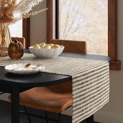 72x14 Table Runner Khaki/Black Striped - Threshold™