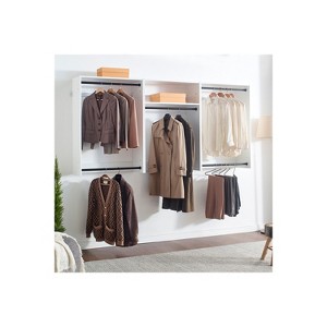 HomeStock Devi Series 31.5–94.5in. W  Modular Closet System Wall Mount Double Hanging Rods 1-Shelf Wood Closet System - 1 of 4