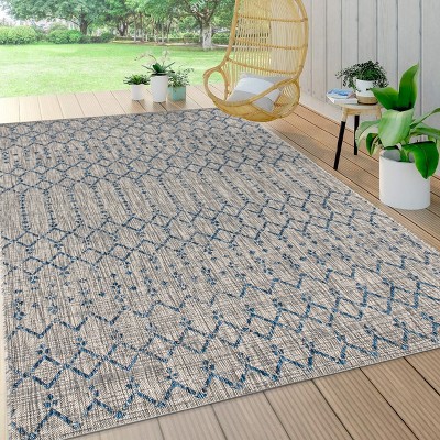 JONATHAN Y Ourika Moroccan Geometric Textured Weave Indoor/Outdoor Area Rug