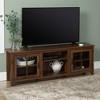 70" MDF Glass-Door Modern Farmhouse TV Stand with Adjustable Shelves and Cord Management for Living Room and Bedroom - 3 of 4