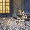 Outsunny 35" Christmas Reindeer and Sleigh with LED Motif Warm White Lighting, Indoor Outdoor Steel Frame Yard Decoration - 3 of 4