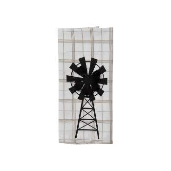 Set of 3 Black Check Pattern 27 x 18 Inch Woven Kitchen Tea Towels -  Foreside Home & Garden