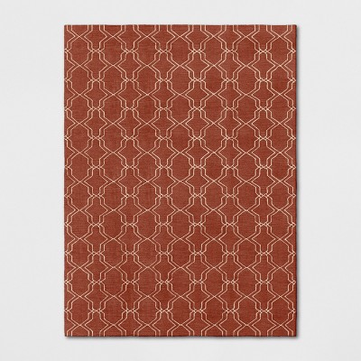 9'X12' Trellis Elevated Fretwork Tufted Area Rug Red - Threshold™