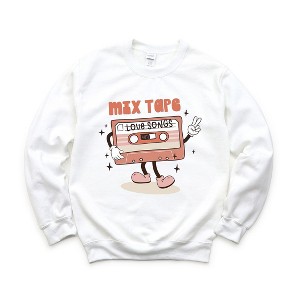 Simply Sage Market Women's Graphic Sweatshirt Mix Tape Love Songs - 1 of 4