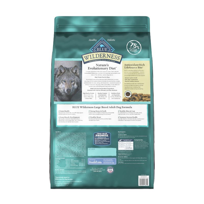 Blue Buffalo Wilderness Healthy Weight Adult Large Breed Dry Dog Food with Salmon Flavor - 28lbs, 3 of 12