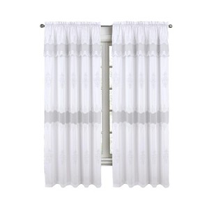 RT Designers Collection Debbie Macrame Construction 3" Rod Pocket Curtain Panel White - 1 of 4