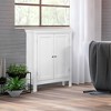 Teamson Home Stratford Freestanding Bathroom Cabinet with Two Doors White : Microfiber, Machine Washable, Non-Slip Backing - image 3 of 4