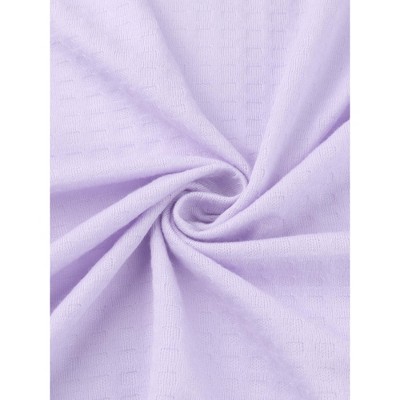 Soft Purple Waffle Weave Mid-Length Bathrobe with Belt