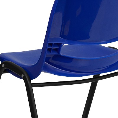Hercules 440 lb Navy Ergonomic Shell Stack Chair with Black Metal Frame