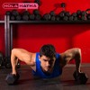 HolaHatha Iron Hexagonal Cast Exercise 25 lb Dumbbell Free Weights with Contoured Textured Grips for Home Exercise and Strength Training, Pair, Black - 4 of 4