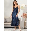 cheibear Women's Spaghetti Strap Nightdress Cami Satin Pajama Dress - 2 of 4