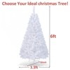 SUGIFT 6ft White Artificial PVC Christmas Tree Premium Hinged Spruce Xmas Tree W/1000 Branch Tips - 3 of 4
