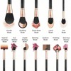 Professional 12 - Piece Makeup Brush Set, Pearlescent Wood Handles, Cruelty - Free Synthetic Fibers, Travel Case, Black. - 4 of 4