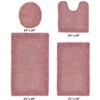 Edge Bath Rug 100% Premium Cotton Ultra-Soft Water Absorbent Tufted Solid Reversible 4 Piece Bathroom Rug Set for Machine Washable Bathmat - 2 of 2