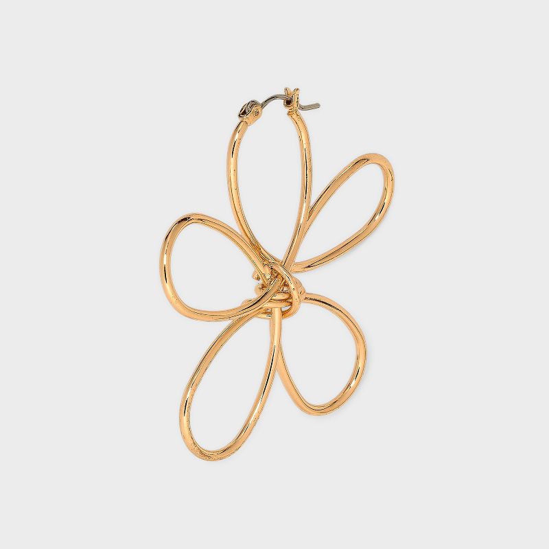 Wire Flower Hoop Earrings - Wild Fable&#8482; Gold, 4 of 7