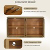 CAVINAS Farmhouse Sideboard Cabinet with 4 Glass Doors & Adjustable Shelves,Wooden Buffet Cabinet with Storage for Kitchen,Dining Room - 3 of 4