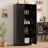 Tall Pantry, 60" Kitchen Pantry Storage Cabinet with 2 Doors and Adjustable Shelves, Freestanding Kitchen Cabinet for Dining Room, Bathroom - 3 of 4