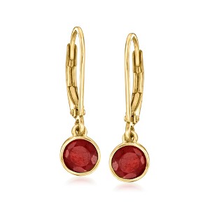 Ross-Simons 1.50 ct. t.w. Bezel-Set Ruby Drop Earrings in 18kt Gold Over Sterling - 1 of 4