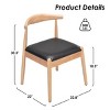 Set of 2 Mid-Century Modern Faux Leather Dining Chairs with Solid Wood Frame, Armless Chairs for Dining Room or Living Spaces-Panipeachy - 4 of 4