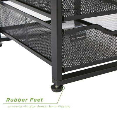 Compact Black Metal Mesh 4-Drawer Cabinet Organizer
