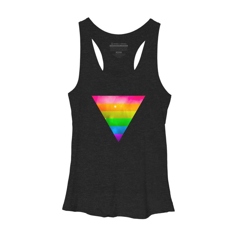 Adult Design By Humans Pride Rainbow Galaxy Triangle By TheRandom Racerback Tank Top, 1 of 3