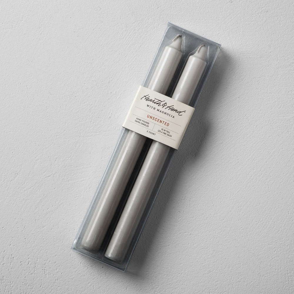 Unscented Taper Candle (2pk) - Gray - Hearth & Hand with Magnolia was $3.99 now $2.59 (35.0% off)