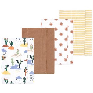 Luvable Friends Hudson Baby Flannel Burp Cloths 4pk Set - 1 of 2
