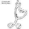 Sterling Silver Stethoscope Heart Dangle Charm with Cubic Zirconia, Medical Theme Jewelry Gift for Women with Gift Box - 4 of 4