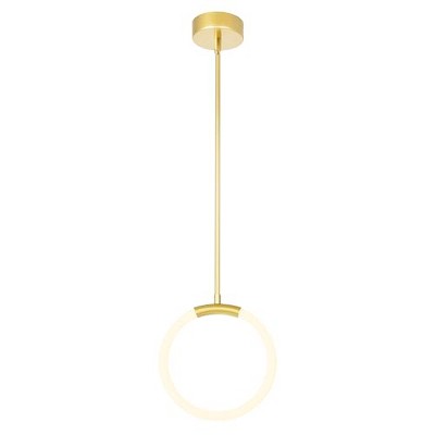 CWI Lighting Hoops 1 Light LED Pendant With Satin Gold Finish
