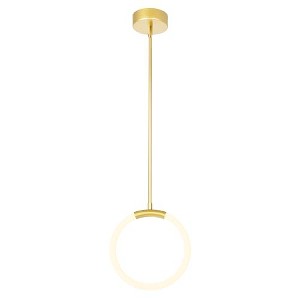 CWI Lighting Hoops 1 Light LED Pendant With Satin Gold Finish - 1 of 4