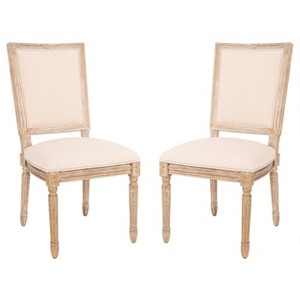 Buchanan Rectangle Side Chair Wood/Beige (Set of 2) - Safavieh