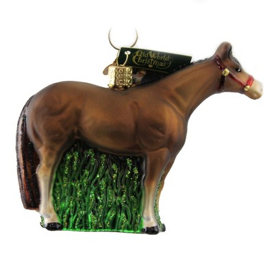 Hand-Painted Glass Quarter Horse Christmas Tree Topper
