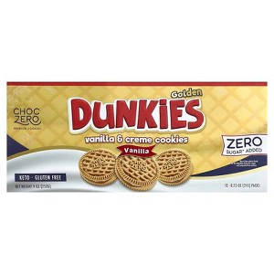 ChocZero, Premium Cookies, Golden Dunkies, Vanilla & Creme Cookies, Vanilla, 12 Packs, 0.75 oz - 1 of 4