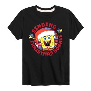 Boys' - SpongeBob SquarePants - Singing Christmas Korals Short Sleeve Graphic T-Shirt - 1 of 4