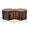 Wooakway 47.24'' Hexagonal Coffee Table Side Table with Large Storage Nightstand for Living Room Set of 2 - 3 of 4