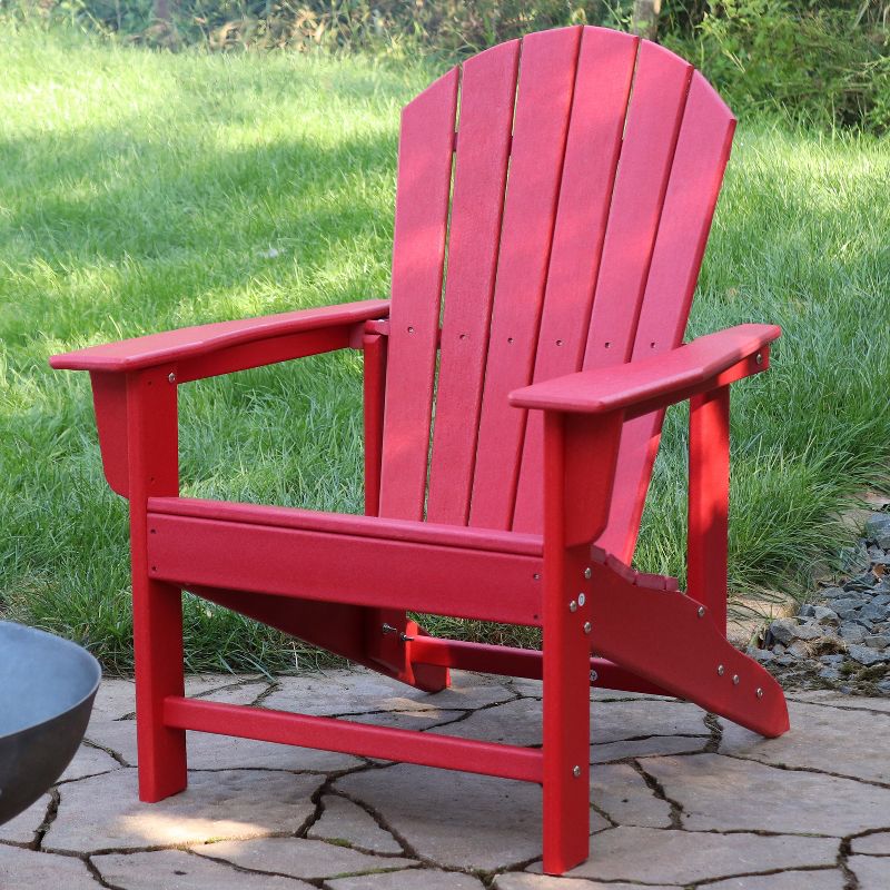 Sunnydaze Upright, Outdoor Adirondack Chair - All-Weather Design - 300-Pound Capacity - 38.25" H, 3 of 13