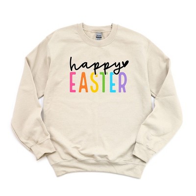 Simply Sage Market Women's Graphic Sweatshirt Happy Easter Colorful