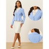 INSPIRE CHIC Women's Vintage Shawl Collar Long Sleeve Ruffle Hem Work Short Blazer - 2 of 4