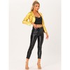 INSPIRE CHIC Women's Long Sleeve Lapel Crop Shiny Party Metallic Jacket - 4 of 4