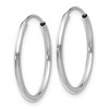 Black Bow Jewelry 1.5mm, 14k White Gold Endless Hoop Earrings, 20mm (3/4 Inch) - 2 of 4