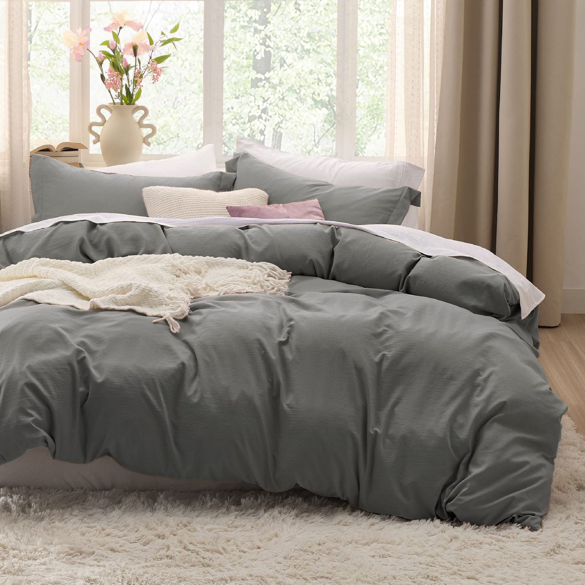 Bedsure Duvet Cover Set – Prewashed Extra Soft Bedding with Zipper Closure