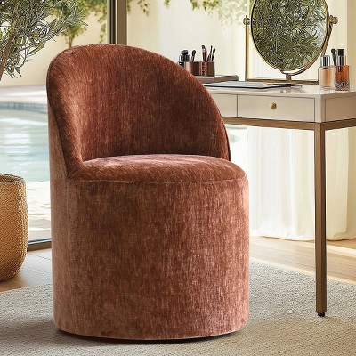 Comfy Accent Chair Armless Chenille Upholstered Accent Chair​ with Castors Rolling Accent Chair Living Room -Tanpinhause