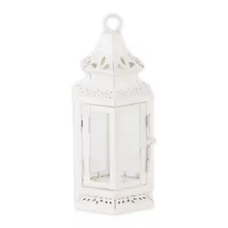 Iron Victorian Outdoor Lantern White - Zingz & Thingz