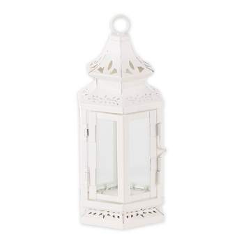8" Iron Victorian Outdoor Lantern White - Zingz & Thingz