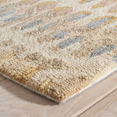 Gray and Beige Handmade Wool Abstract Rug, 2'0"x3'0"