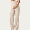 Anna-Kaci Women's Stretch Maternity Pants with Full Belly Panel and Front Seam Detailing for Support and Wide Leg Fit - 2 of 4