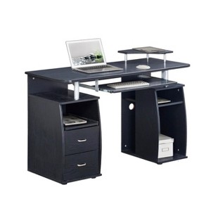Okak 47.25IN Modern Home Office Desks with Ample Storage, Computer Desk with 2 Drawers and 5 Shelves, Desk for Study, Living Room - 1 of 4