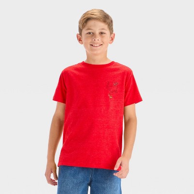 Boys' Short Sleeve Skateboard Dino Graphic T-Shirt - Cat & Jack™ Red